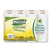 MARCAL Paper Mills, Inc Bath Tissue, 2-Ply, 168 Sheets-Roll, 16 Rolls-PK, White MA464113